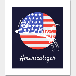 4th of July Happy independence day American tiger Posters and Art